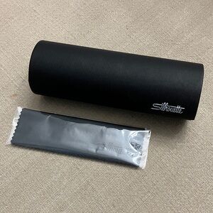 Black, Silhouette, Hard Shell Eyewear Case and Cleaning Cloth